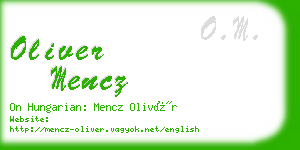 oliver mencz business card